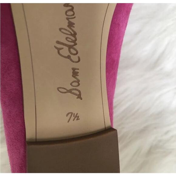 Sam Edelman Rivera Pink Suede Pointed Toe Flats with Gold Stud Trim Size 7.5 - Picture 4 of 6